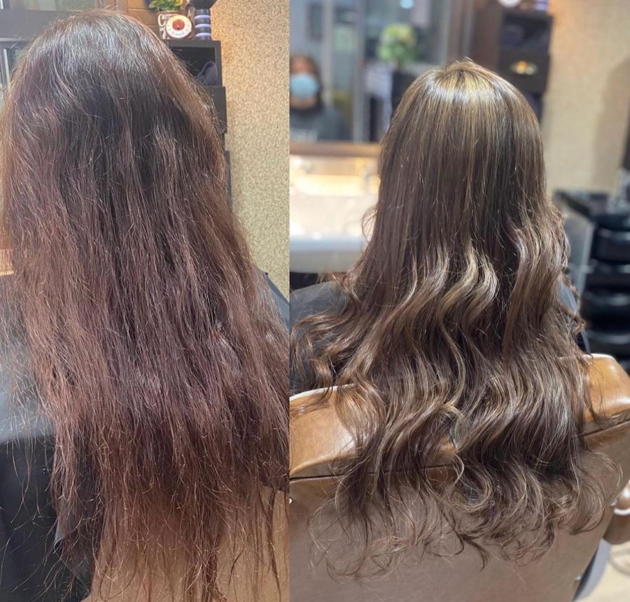 Balayage vorher und nachher
